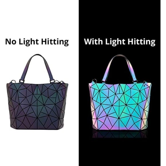 🆕LUMINOUS Purse Geometric Handbags Holographic Reflective Crossbody Bag NWT - Picture 3 of 8